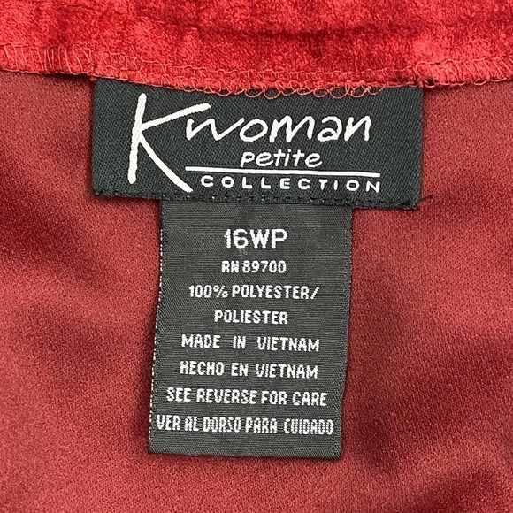 K Woman Red Faux Suede Embellished Open Jacket - Picture 10 of 12